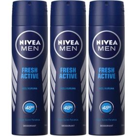 Nivea Men Fresh Active 3x150 ml Erkek Sprey Deodorant