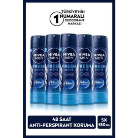 Nivea Men Fresh Active 5x150 ml Erkek Sprey Deodorant