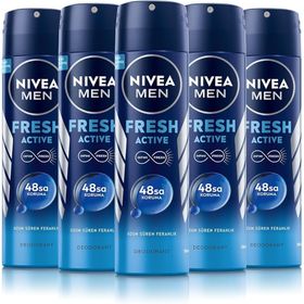 Nivea Men Fresh Active 5x150 ml Erkek Sprey Deodorant