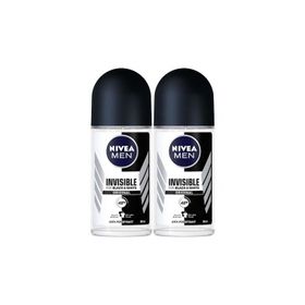 Nivea Men Invisible Black & White 2x50 ml Erkek Roll-On Deodorant
