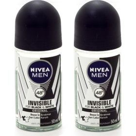 Nivea Men Invisible Black & White 2x50 ml Erkek Roll-On Deodorant