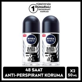 Nivea Men Invisible Black & White 2x50 ml Erkek Roll-On Deodorant