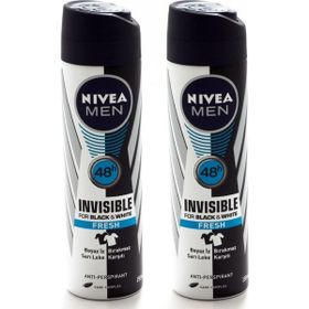 Nivea Men Invisible Black White Fresh 2x150 ML Sprey Deodorant