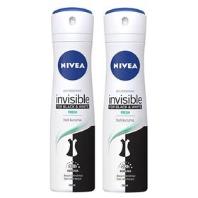 Nivea Men Invisible Black White Fresh 2x150 ML Sprey Deodorant