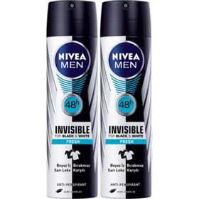 Nivea Men Invisible Black White Fresh 2x150 ML Sprey Deodorant