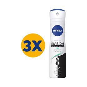 Nivea Men Invisible Black White Fresh 3x150 Ml Deodorant