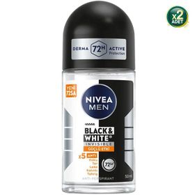 Nivea Men Invisible Black & White Güçlü Etki 2x50 ml Erkek Roll-On Deodorant
