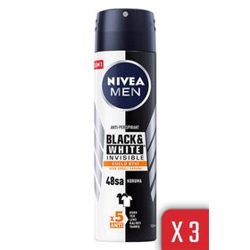 Nivea Men Invisible Black White Güçlü Etki 3x150 ml Sprey Deodorant