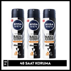 Nivea Men Invisible Black White Güçlü Etki 3x150 ml Sprey Deodorant
