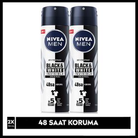 Nivea Men Invisible Black & White Original 48 Saat Anti-Perspirant Koruma 150 ml 2'li Erkek Deodorant Sprey