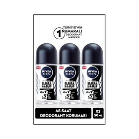 Nivea Men Invisible Black&White 3x50 ml Erkek Roll-On Deodorant