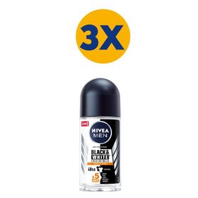 Nivea Men Invisible Black&White 3x50 ml Erkek Roll-On Deodorant