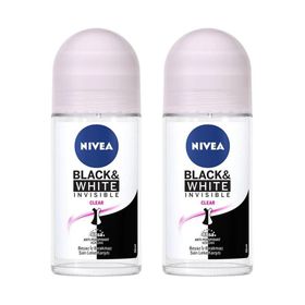 Nivea Men Invisible Black&White Fresh 2x50 ml Erkek Roll-On Deodorant