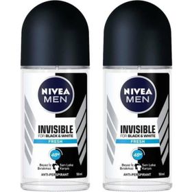 Nivea Men Invisible Black&White Fresh 2x50 ml Erkek Roll-On Deodorant