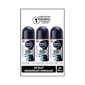 Nivea Men Invisible Black&White Fresh 3x50 ml Erkek Roll-On Deodorant
