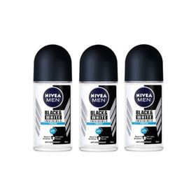 Nivea Men Invisible Black&White Fresh 3x50 ml Erkek Roll-On Deodorant