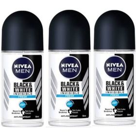 Nivea Men Invisible Black&White Fresh 3x50 ml Erkek Roll-On Deodorant