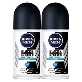 Nivea Men Invisible Black&White Fresh 50 ml Erkek Roll-On Deodorant + Nivea Men Sport 500 ml Duş Jeli