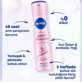Nivea Pearl & Beauty Antiperspirant 3x50 ml Kadın Sprey Deodorant