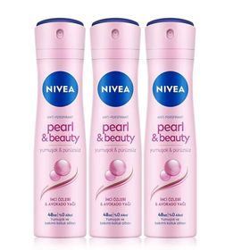 Nivea Pearl & Beauty Antiperspirant 3x50 ml Kadın Sprey Deodorant