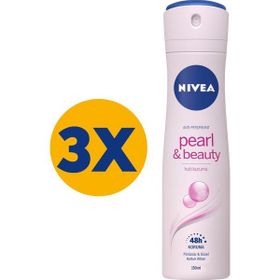 Nivea Pearl Beauty Black 3x150 ml Kadın Sprey Deodorant