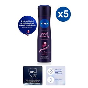 Nivea Pearl Beauty Black 5x150 ml Kadın Sprey Deodorant