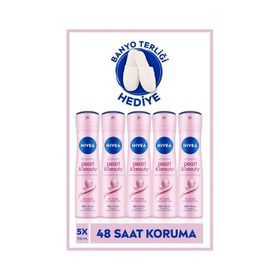 Nivea Pearl Beauty Black 5x150 ml Kadın Sprey Deodorant