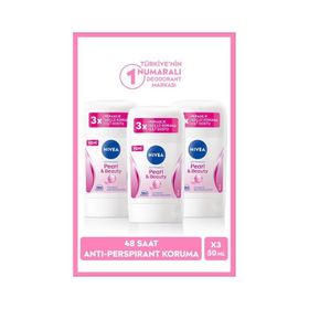 Nivea Pearly & Beauty 3x50 ml Kadın Stick Deodorant