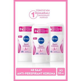 Nivea Pearly & Beauty 3x50 ml Kadın Stick Deodorant