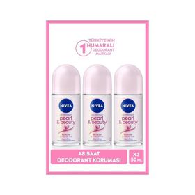 Nivea Pearly Beauty Fine Fragrance 3x50 ml Kadın Roll-On