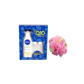 Nivea Q10 Sıkılaştırıcı Vücut Losyonu+2'li Seyahat Şişesi Banyo Lif