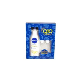 Nivea Q10 Sıkılaştırıcı Vücut Losyonu+2'li Seyahat Şişesi Banyo Lif