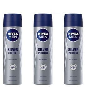 Nivea Silver Protect Erkek 3x150 ML Sprey Deodorant