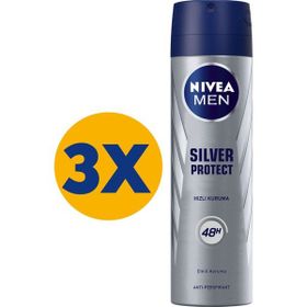 Nivea Silver Protect Erkek 3x150 ML Sprey Deodorant