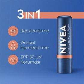 Nivea SPF 30 Nude Renkli Dudak Bakım Kremi ve Yanak Balmı