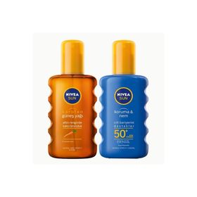 Nivea Sun Karoten Özlü 200 ml Güneş Yağ Spreyi + Koruma & Nem GKF 50+ 200 ml Nemlendirici Güneş Spreyi