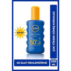Nivea Sun SPF 50+ 200 ml Çok Yüksek Güneş Koruyucu ve 48 Saat Nemlendirme Güneş Kremi