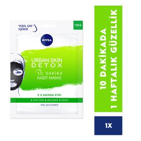 Nivea Urban Skin Detox Yeşil Çay Kömür 10 Dakika Kağıt Maske