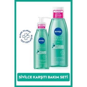 Nivea Visage Derma Skin Clear 150 ml Sivilce Karşıtı Yüz Temizleme Jeli ve 200 ml Derma Skin Tonik