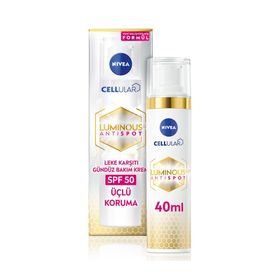Nivea Visage Luminous 40 ml Hyaluronik Asit E Vitamini 630 Güneş Korumalı Leke Karşıtı SPF50 Gündüz Yüz Kremi