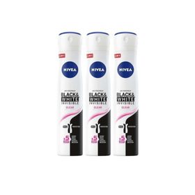 Nivea Women Black & White Invisible Clear 150 ml x 3 Adet Deodorant
