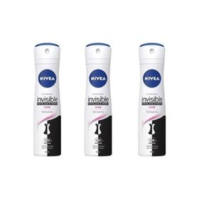 Nivea Women Black & White Invisible Clear 150 ml x 3 Adet Deodorant