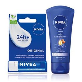 Nivea Yoğun Nemlendirici 75 ml El Kremi + 4.8 gr Dudak Kremi
