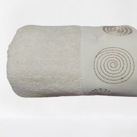 Nivemes Home 50x90 cm Bej Arel Kapama Bez Bordurlu Nakışlı Havlu