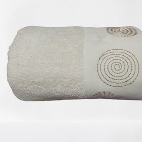 Nivemes Home 50x90 cm Bej Arel Kapama Bez Bordurlu Nakışlı Havlu