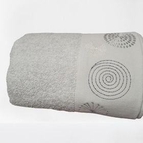 Nivemes Home 50x90 cm Gri Arel Kapama Bez Bordurlu Nakışlı Havlu