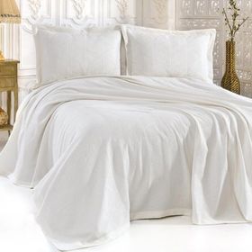 Nivemes Home Krem Elegant Çift Kişilik Yatak Örtüsü Takımı
