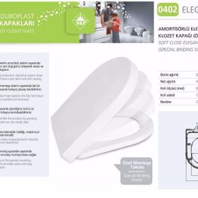 Nkp 0402 Elegance Duroplast Amortisörlü Yavaş Kapanan Klozet Kapağı