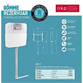Nkp 3/6 lt Hela Taşı Uyumlu Gömme Rezervuar