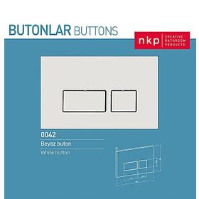 Nkp Buton 0042 Beyaz Gömme Rezervuar Kumanda Paneli